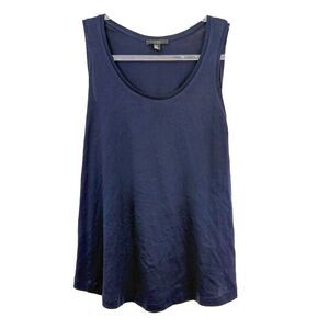 COS Swing Tank XS Relaxed Fit Navy Blue Lightweight Stretch Cotton Scoop EUC B3